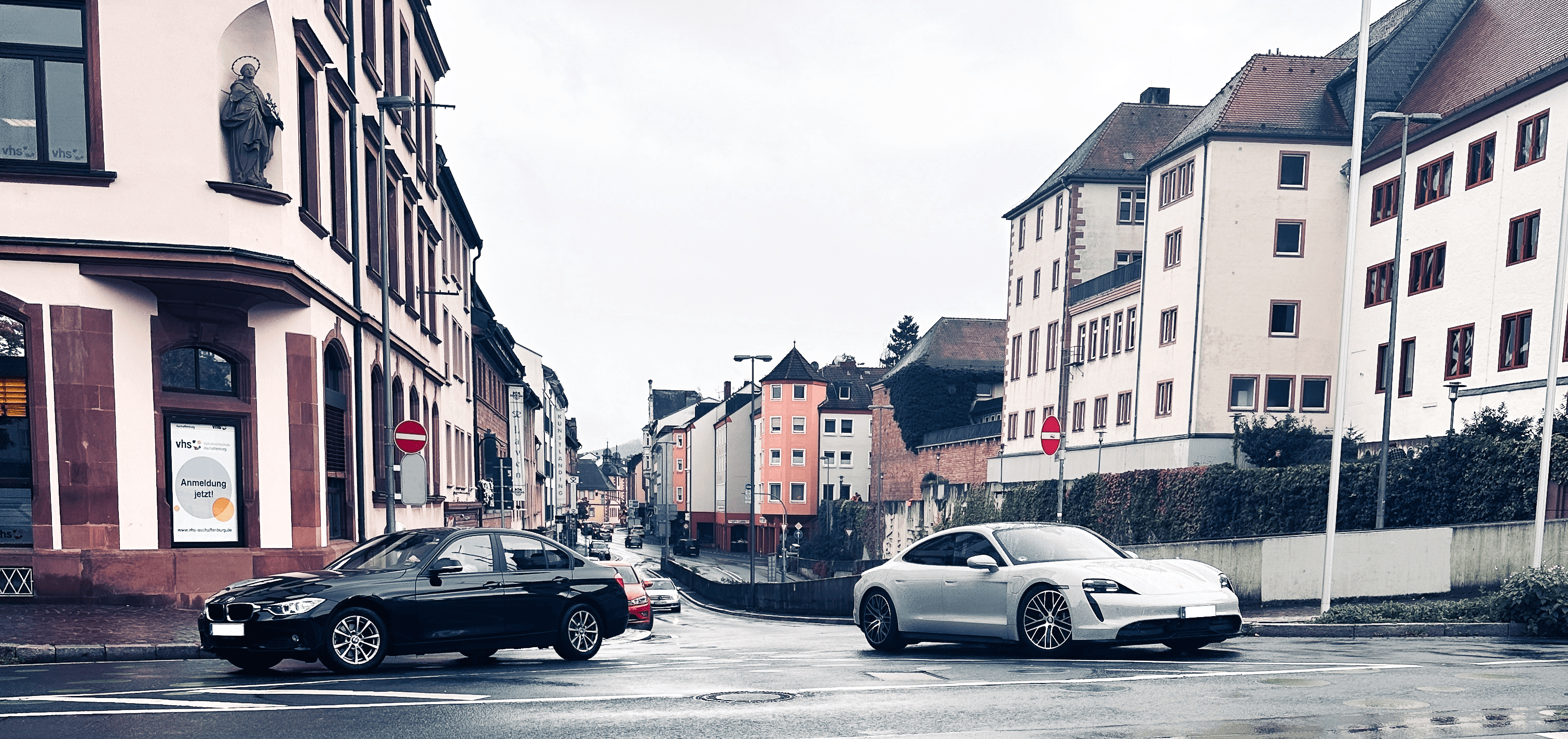 Cars in the street of Aschaffenburg
